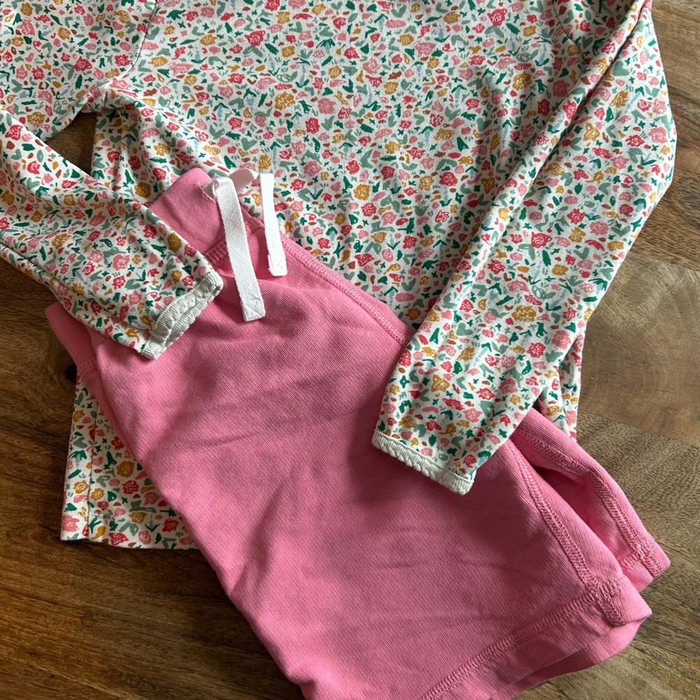 2 piece set /lot of 2 Hanna Anderson outfit LS shirt and shorts size 120 ~ 6/7 - Picture 2 of 10